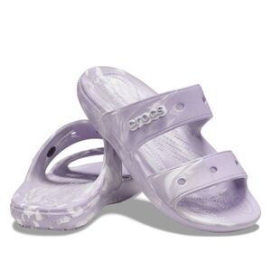 CROCS NWOT Women’s Lavender Marble Double-Strap Slide